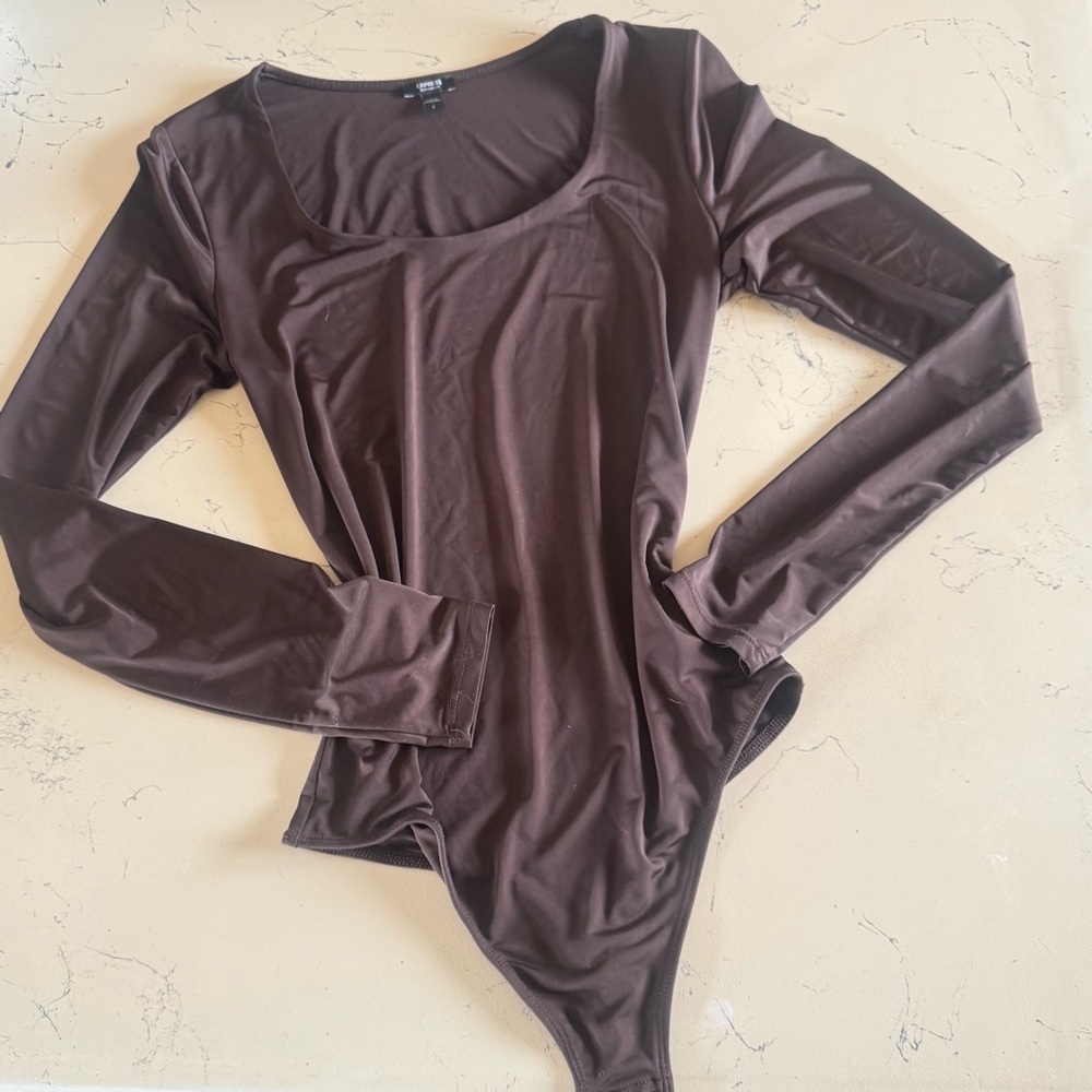 Brown Long Sleeve Bodysuit